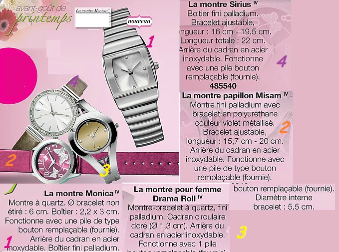 DIVERSES MONTRES POUR FEMMES