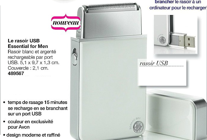 RASOIR USB SE RECHARGE A L ORDINATEUR